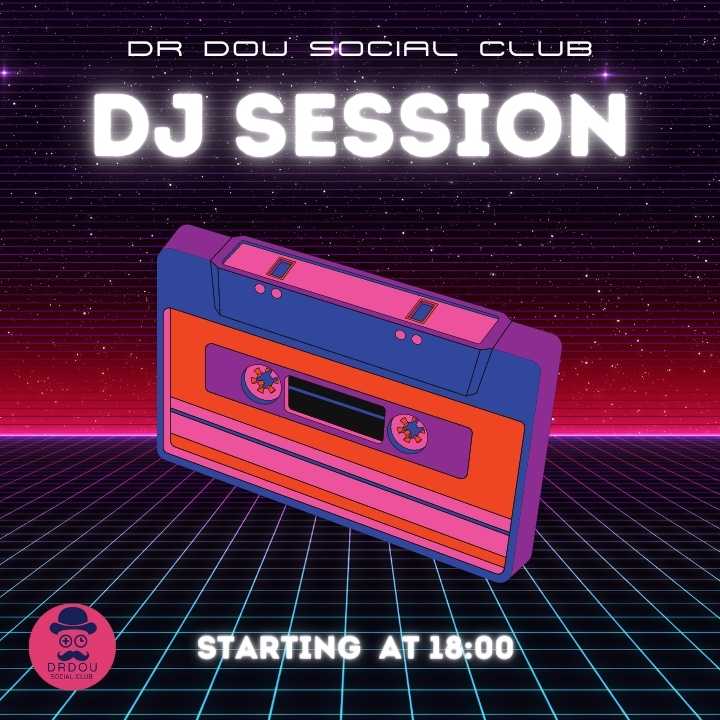 Poster of dj session in Dr Dou social club. Audio tape