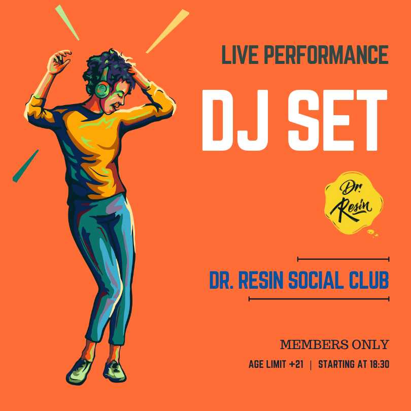 Poster of dj session in Dr Resin social club