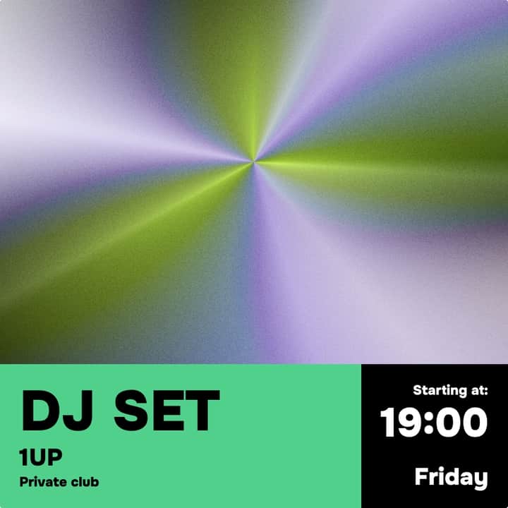 1UP Poster of DJ set on Friday at 1UP club